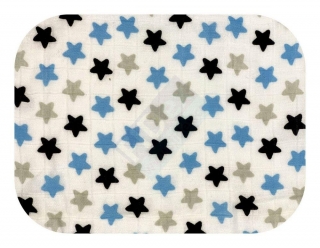 tetrové pleny BAMBUSOVÉ hvězdičky s modrou 60x60 cm