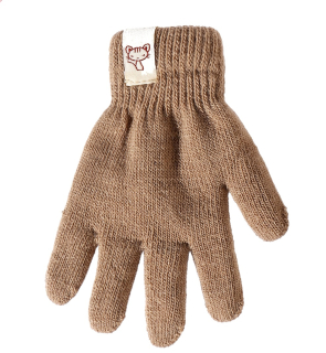 dívčí rukavice pletené zateplené barva přírodní LOVELY 13 cm