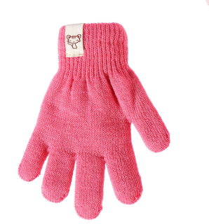 dívčí rukavice pletené zateplené barva sytá růžová LOVELY 13 cm