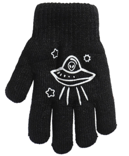 chlapecké rukavice pletené zateplené černé kosmos 13 cm
