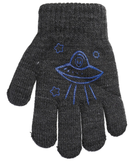 chlapecké rukavice pletené zateplené grafitové kosmos 13 cm