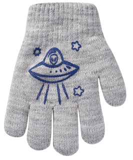 chlapecké rukavice pletené zateplené šedé kosmos 13 cm
