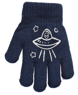 chlapecké rukavice pletené zateplené tmavěmodré granátové kosmos 13 cm