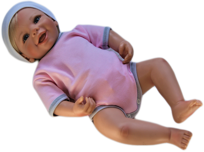 Body krátký rukáv růžové s šedým lemem vel. 56, 62, 80