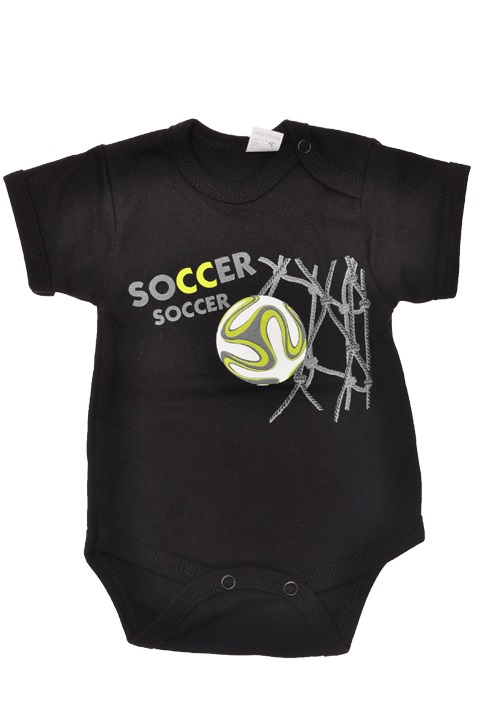 body krátký rukáv černé soccer (=fotbal) vel. 62
