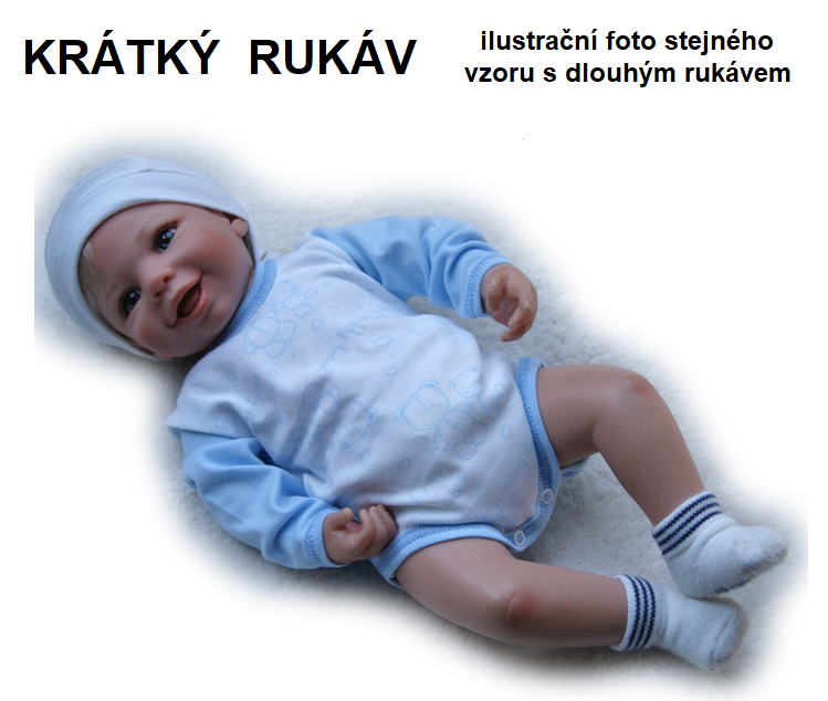 Body krátký rukáv modré s proužky vel. 56, 62, 68