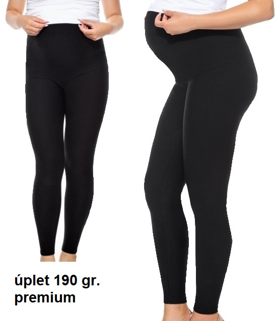 PREMIUM 1/1 - 190 těhotenské bavlněné legíny černé  vel. S, 3XL