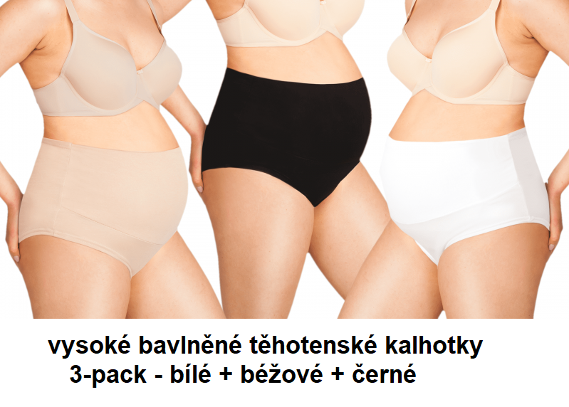 těhotenské kalhotky bavlněné - sada 3 ks