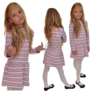 dětské dívčí šaty proužkované růžovo-fialové vel. 92