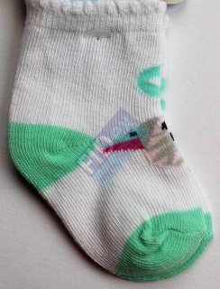kojenecké ponožky pro holky vzorované 0-3 m bílé bird