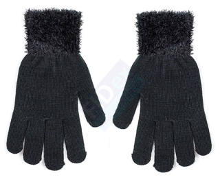 Dámské pletené rukavice černé vel. 21
