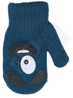 chlapecké rukavice pletené zateplené světle modré s pejskem 12 cm
