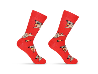 crazy ponožky s veselým motivem - červené DOG vel. 24-38