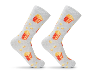 crazy ponožky s veselým motivem - šedé popcorn 24-29