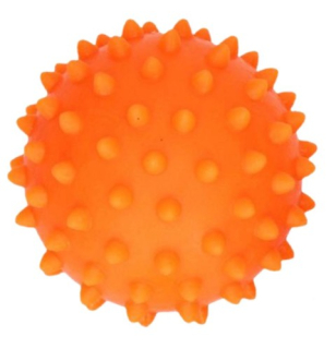 senzorický balónek z měkké gumy ježek oranžový