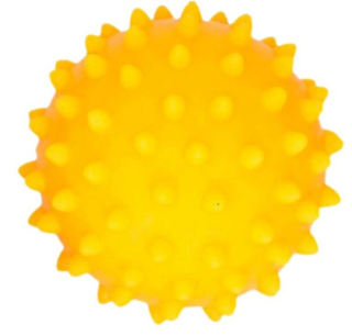 senzorický balónek z měkké gumy ježek žlutý