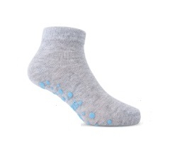 dětské bavlněné nízké ponožky s protiskluzem  světle šedý melír