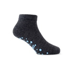 dětské bavlněné nízké ponožky s protiskluzem  tmavě šedý melír