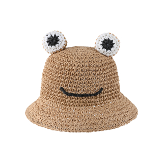 dětské veselý klobouček vel. 52-54 cm - žabka - světle hnědý