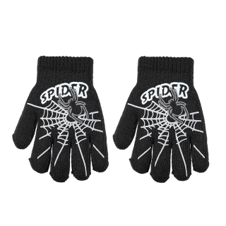 chlapecké rukavice pletené zateplené černé SPIDER 13 cm