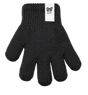 chlapecké rukavice pletené zateplené BEAR černé 13 cm