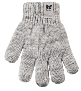 chlapecké rukavice pletené zateplené BEAR šedé 13 cm