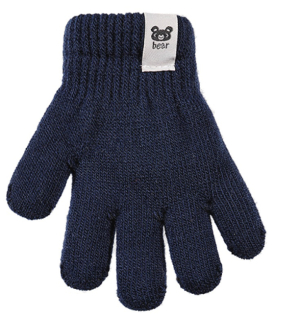 chlapecké rukavice pletené zateplené BEAR šedočerné 13 cm